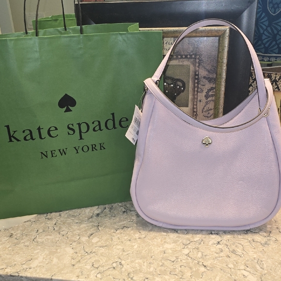 NWT- Kate Spade Kayla Pebbled Leather Large Hobo Lilac